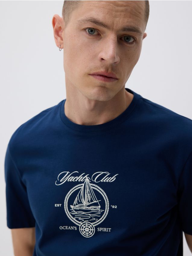 Regular fit mercerised cotton T-shirt - RESERVED