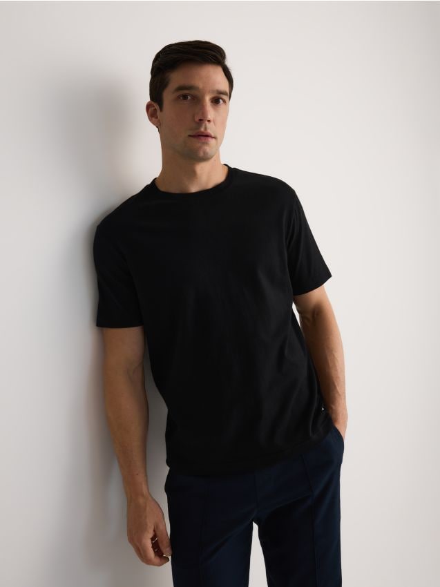 Linen blend T-shirt - RESERVED