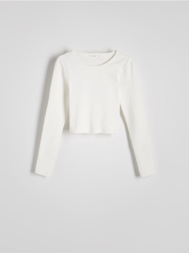 Korte katoenen longsleeve - RESERVED