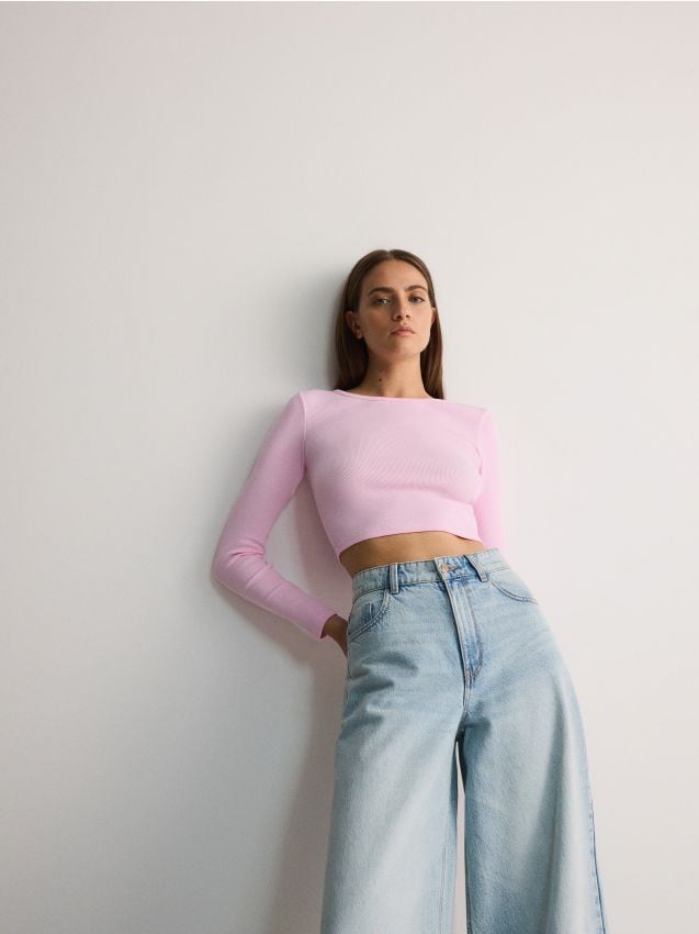 Reserved - LADIES` T-SHIRT - roz-pastel