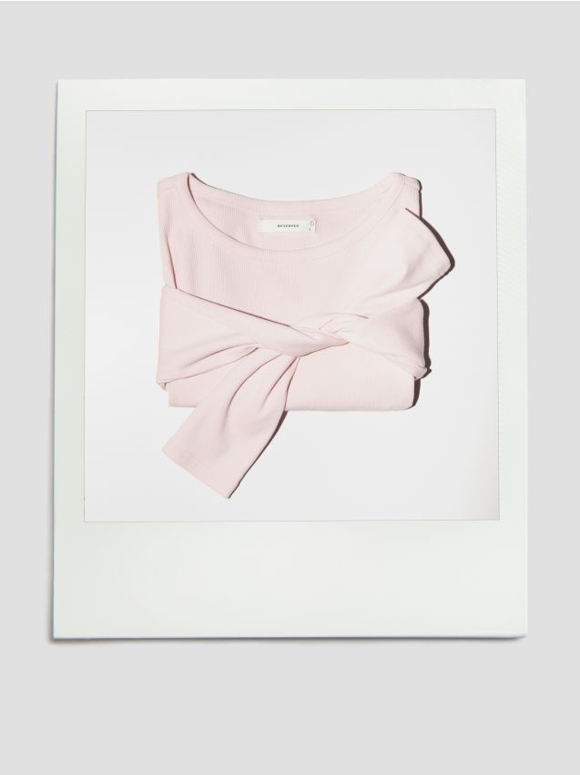 Kurzes Baumwoll-Langarmshirt - RESERVED
