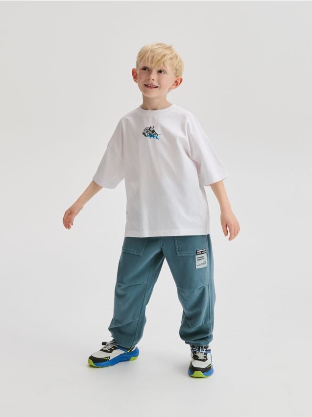 Cotton T-shirt with print - RESERVED