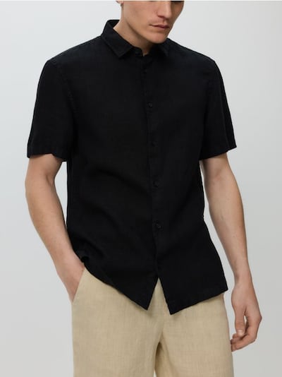 Regular fit linen shirt