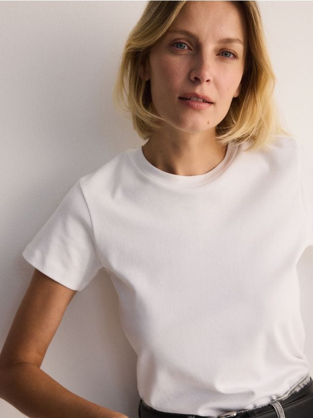 Reserved - Tricou din bumbac - alb