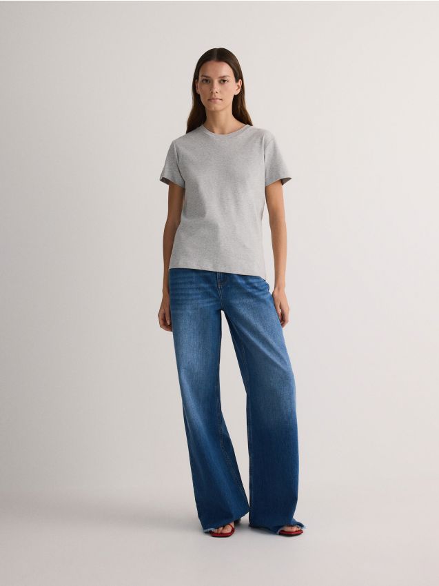 Reserved - tricou din bumbac - gri deschis