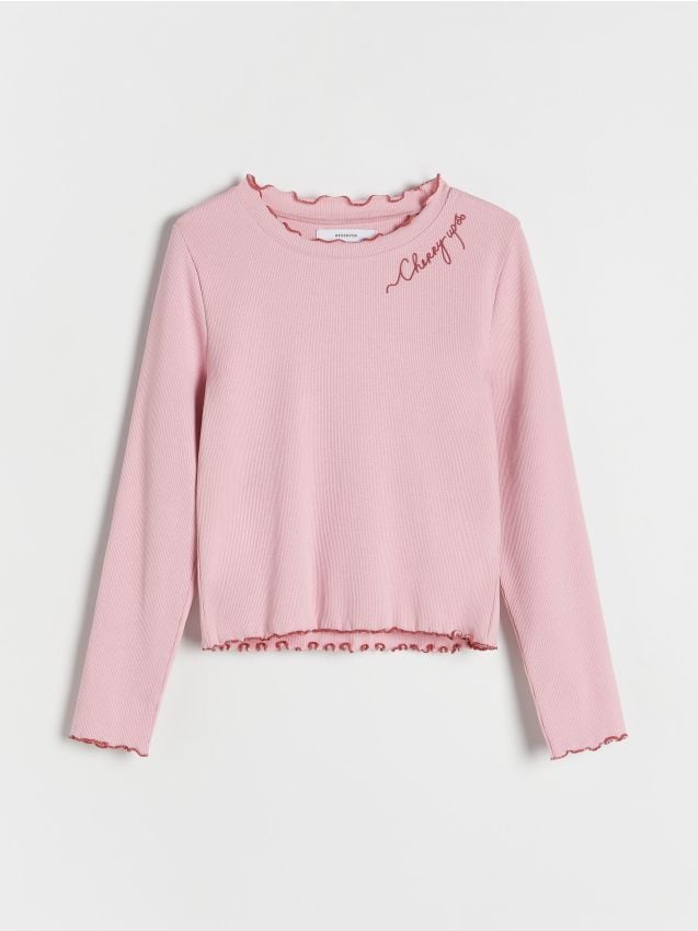Ribbed T-shirt with print - RESERVED