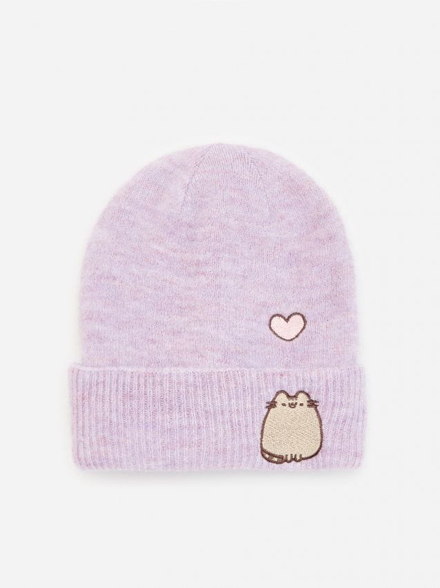 Dzianinowa Czapka Kot Pusheen Kolor Lawendowy Reserved D M