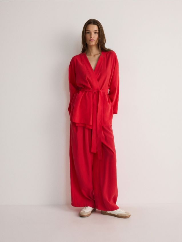 Oversized blouse with tie detail - RESERVED