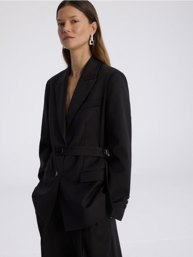 Single-breasted blazer with wool blend - RESERVED