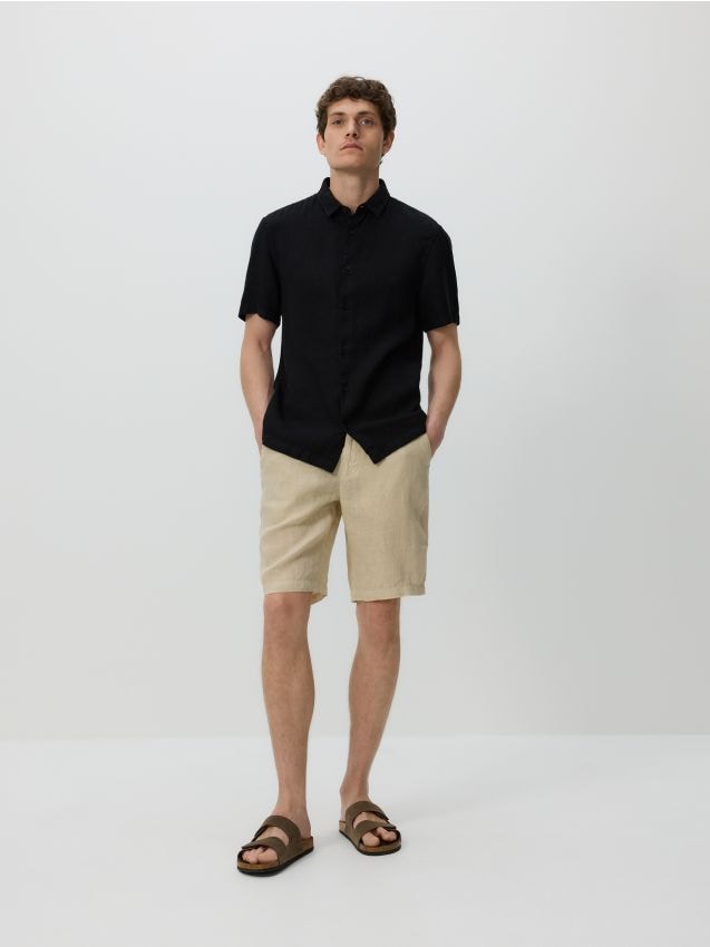 Linen regular shorts - RESERVED