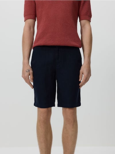 Lněné šortky regular fit