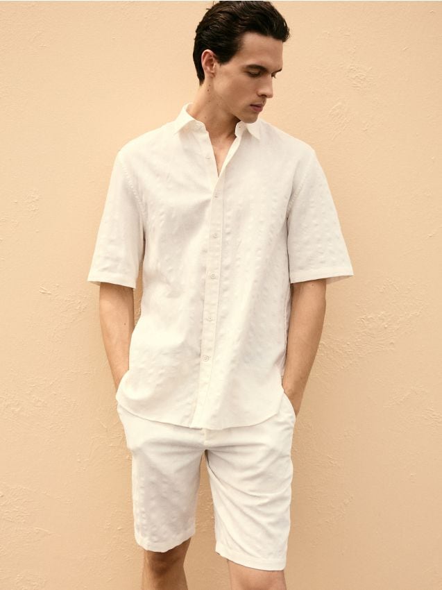 Regular fit linen blend shirt - RESERVED