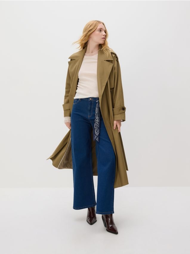 Reserved - Blugi evazați cu bandană - bleumarin