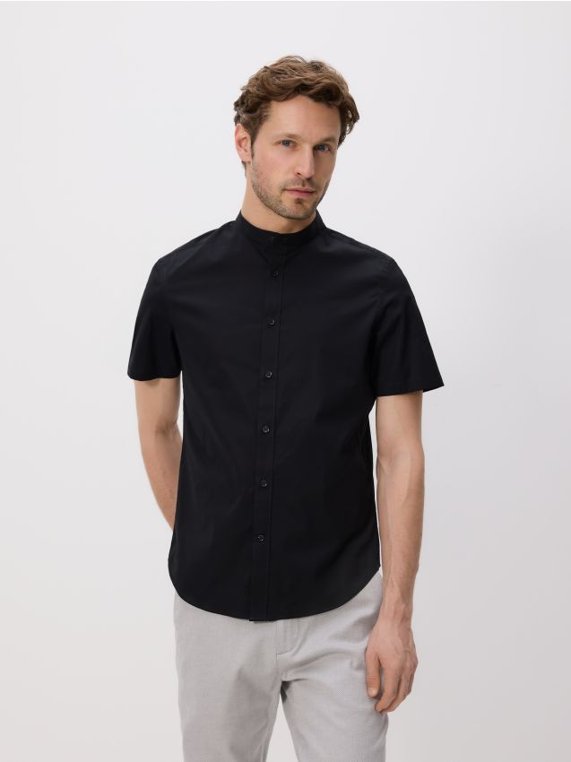 Slim fit overhemd met opstaande kraag - RESERVED