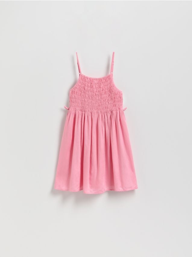 Reserved - Rochie cu amestec de in - roz-aprins