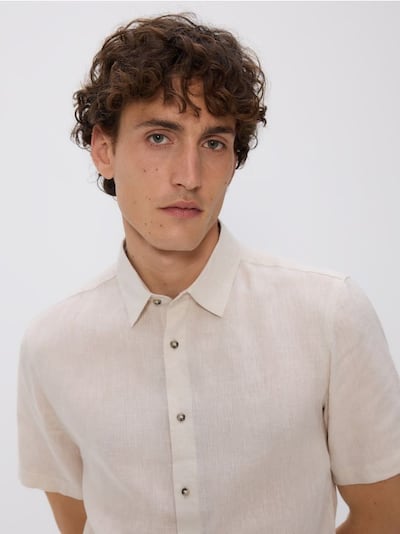 Lniana koszula slim fit