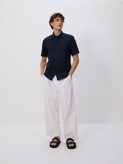 Lniana koszula slim fit