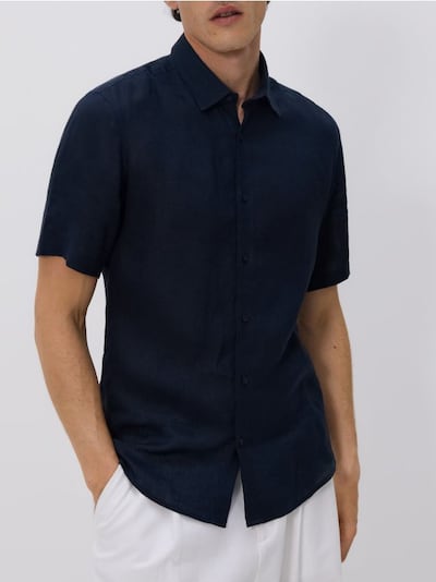 Lniana koszula slim fit