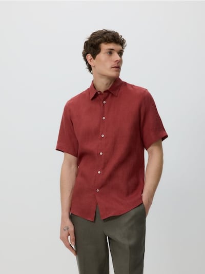 Slim fit lněná košile