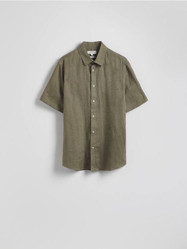 Slim fit linen shirt - RESERVED