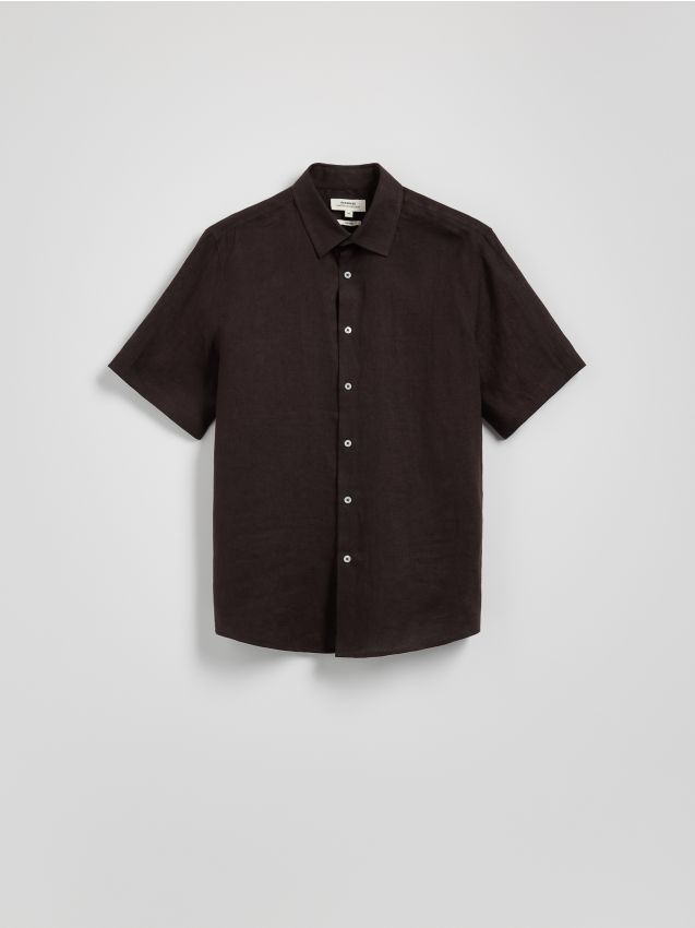 Slim fit linen shirt - RESERVED