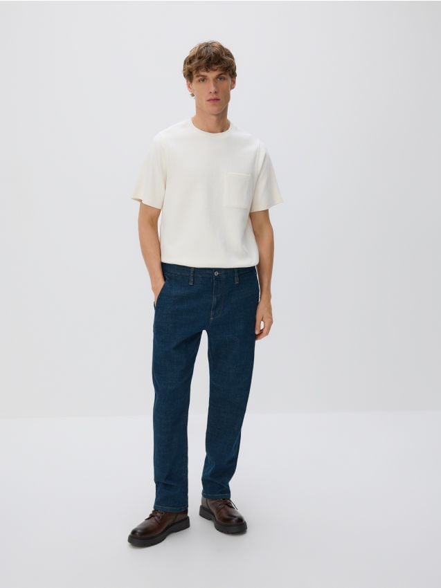 Reserved - Blugi straight fit - albastru