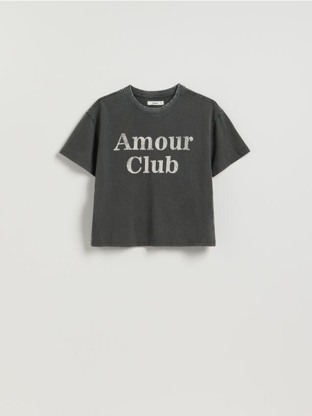 Reserved - Tricou cu imprimeu - gri-închis