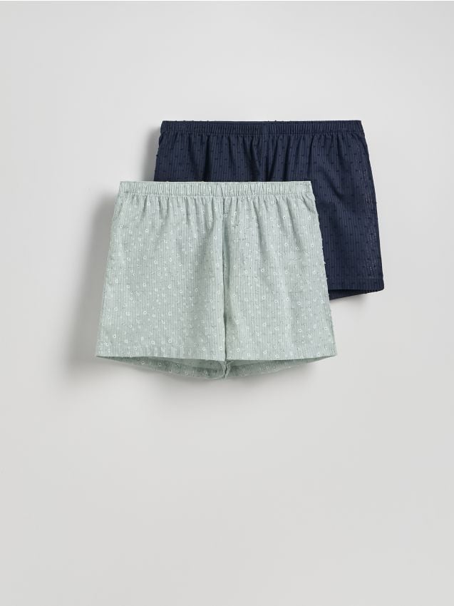 Reserved - Set de 2 perechi de pantaloni scurți de pijama - verde-pal