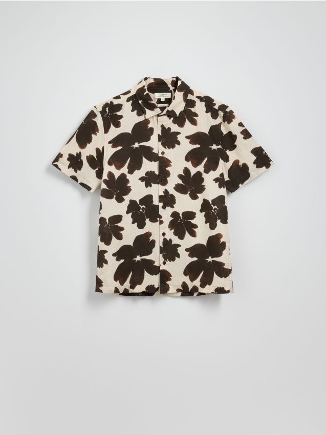 Regular fit linen shirt - RESERVED
