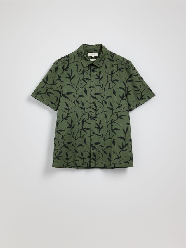 Regular fit linen shirt - RESERVED