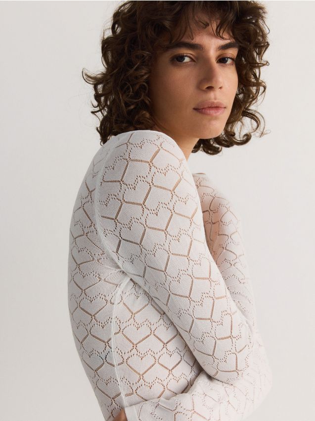 Jacquard heart blouse - RESERVED