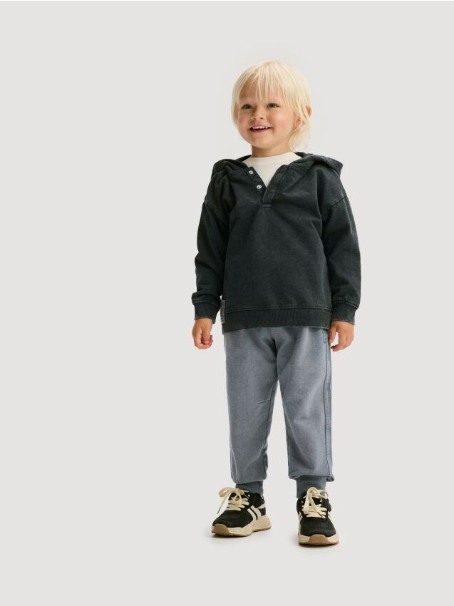 Reserved - Pantaloni jogger din bumbac - bleumarin