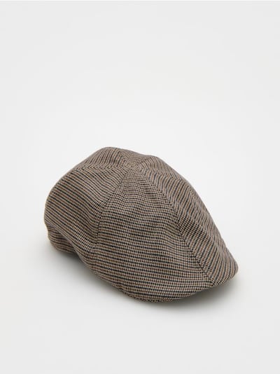 Flatcap mit Hahnentrittmuster