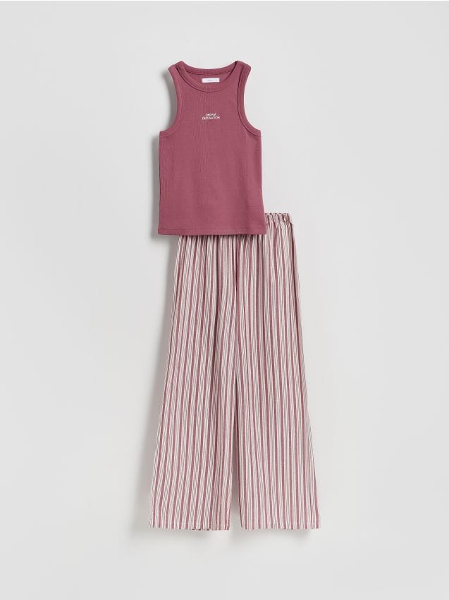 Two piece pyjama set with embroidery - RESERVED