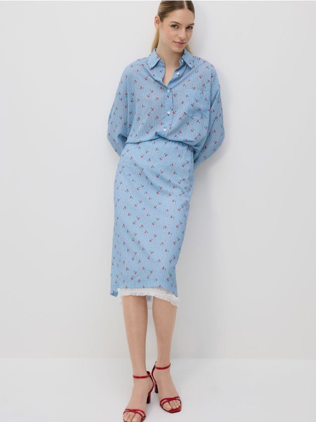 Midi skirt with ruffles - RESERVED