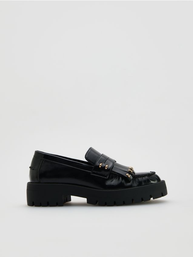 Reserved - LADIES` LOAFER SHOES - negru
