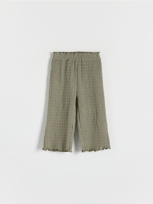 Reserved - pantaloni tip culotte - verde-oliv deschis