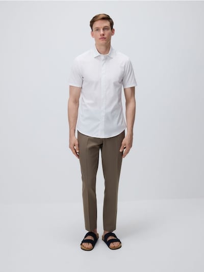 Medvilniniai super slim fit marškiniai