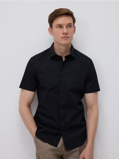 Medvilniniai super slim fit marškiniai