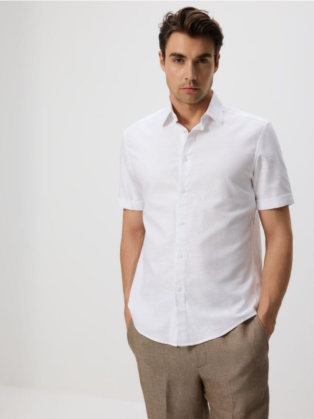 Regular fit cotton shirt - RESERVED