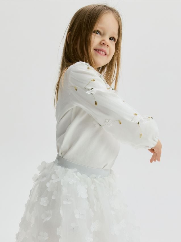 Blouse with embroidered sleeves - RESERVED