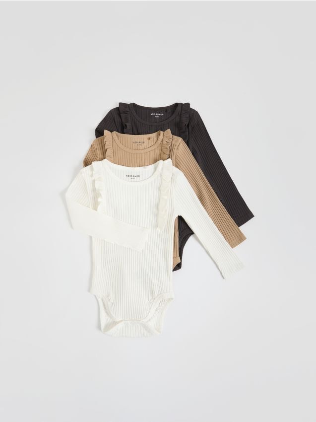 Reserved - Body cu volan set de 3 - crem