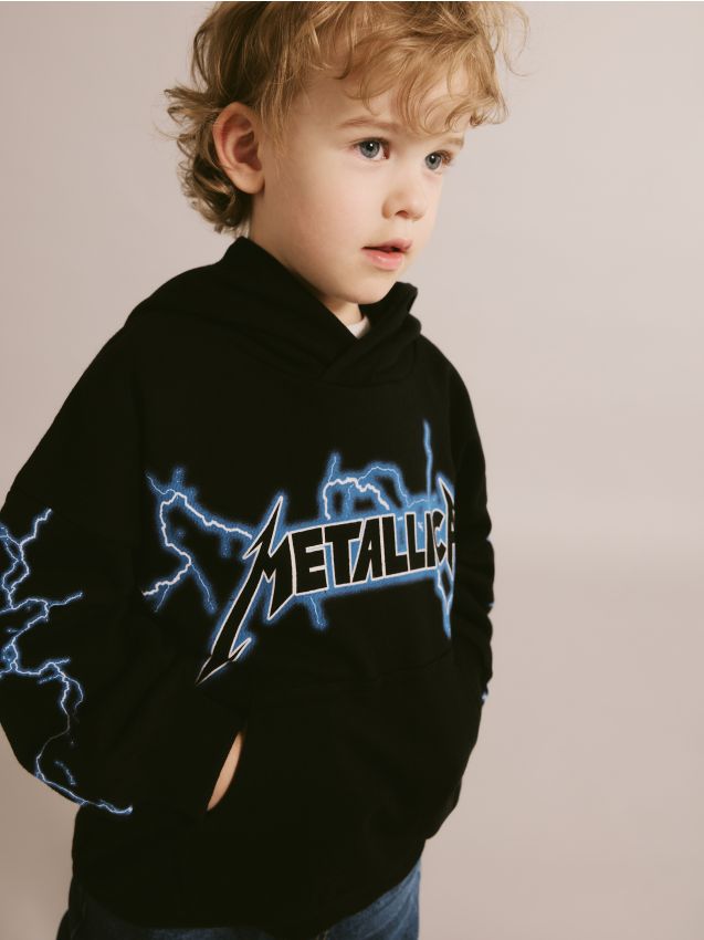 Reserved - hanorac oversized metallica - negru