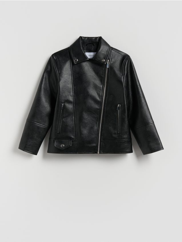 Giacca stile biker in ecopelle - RESERVED