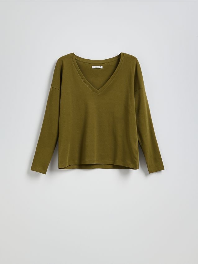 V-neck longsleeve - RESERVED