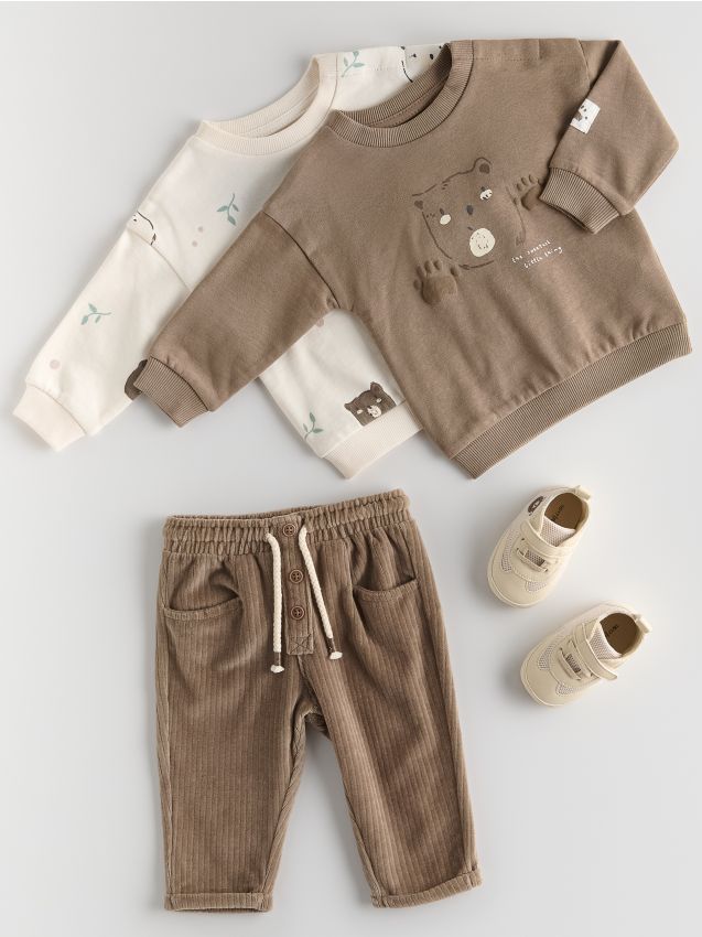 Reserved - Bluze din bumbac 2 pack - crem