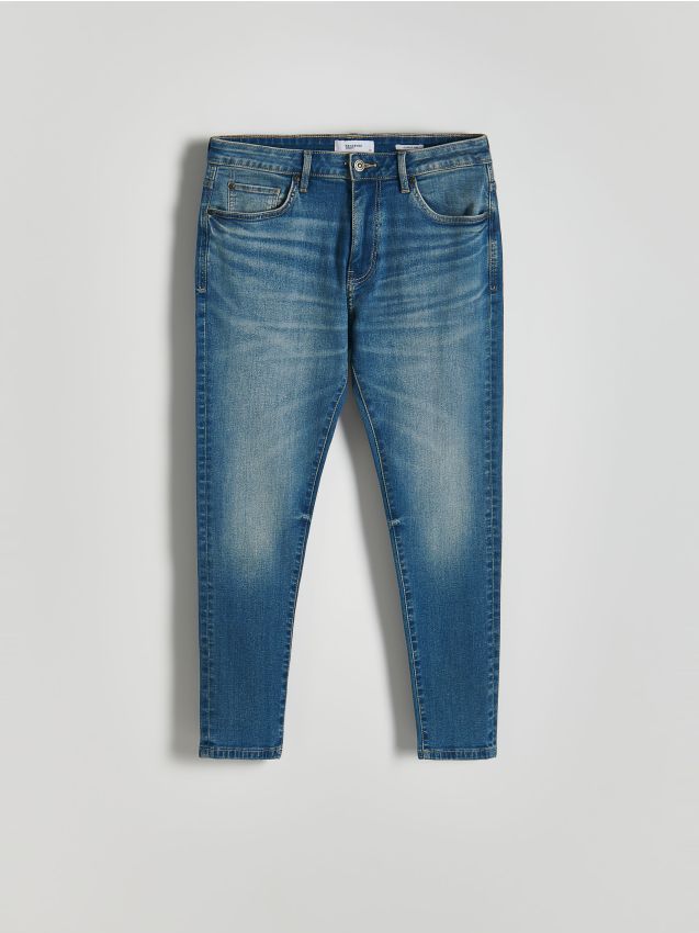 Reserved - blugi carrot slim - indigo jeans