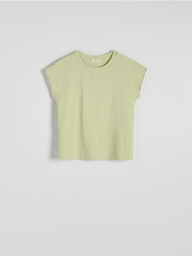 Reserved - LADIES` T-SHIRT - verde-deschis