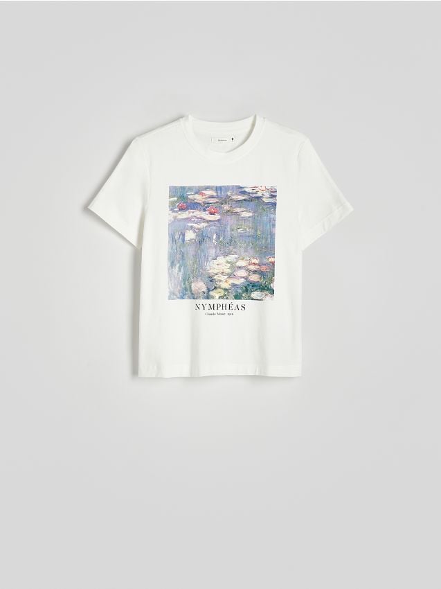 Reserved - Tricou cu imprimeu - crem