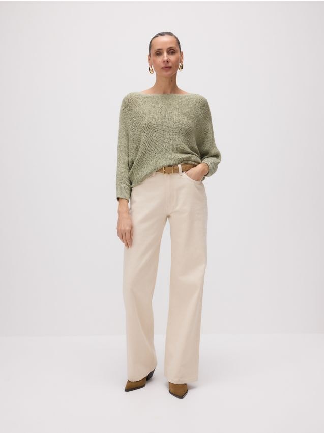 Reserved - Pulover stil chimono - verde-pal Reserved - Pulover stil chimono - verde-pal